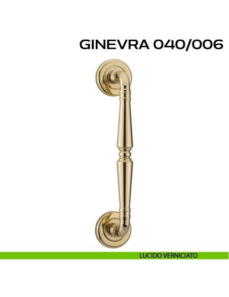Maniglione per porta Ginevra 040 Reguitti singolo rosette ad avvitare lucido