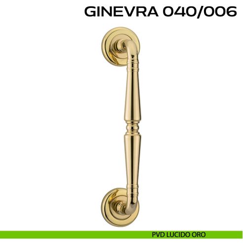 Maniglione per porta Ginevra 040 Reguitti singolo rosette ad avvitare pvd oro