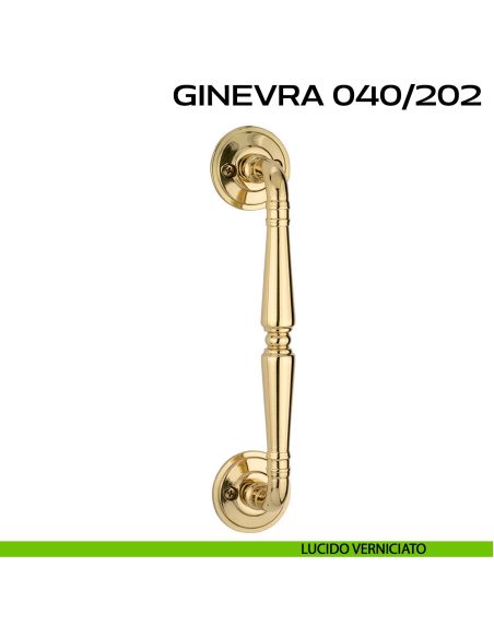 Maniglione per porta Ginevra 040 Reguitti singolo con viti a vista lucido