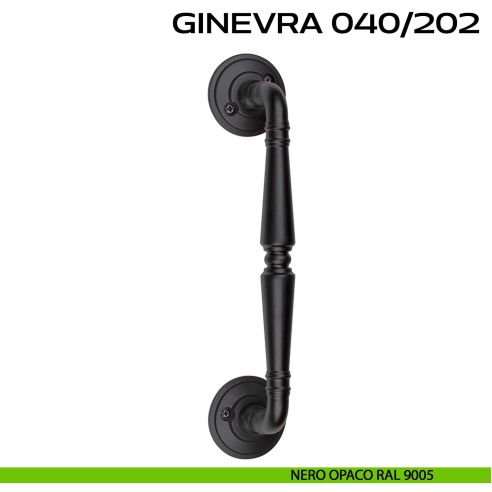 Maniglione per porta Ginevra 040 Reguitti singolo con viti a vista nero