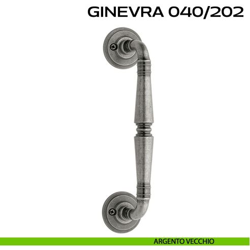 Maniglione per porta Ginevra 040 Reguitti singolo con viti a vista argento
