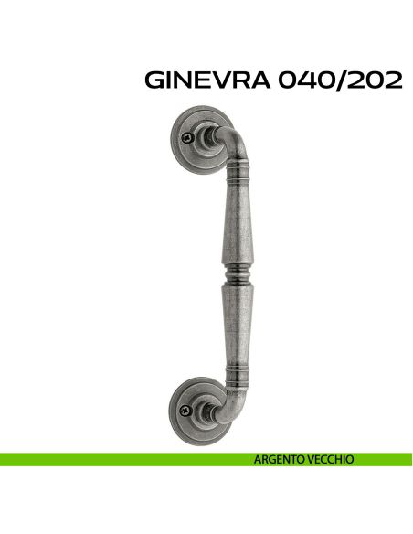 Maniglione per porta Ginevra 040 Reguitti singolo con viti a vista argento