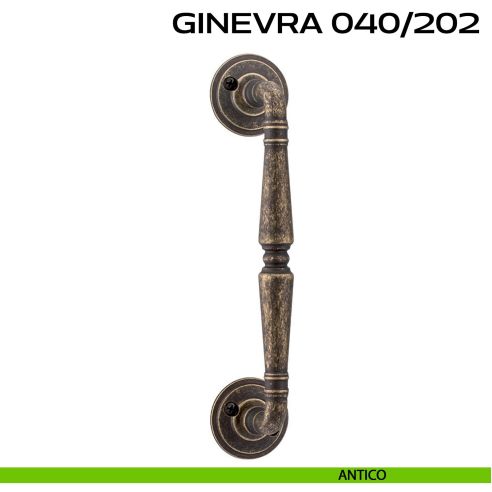 Maniglione per porta Ginevra 040 Reguitti singolo con viti a vista antico