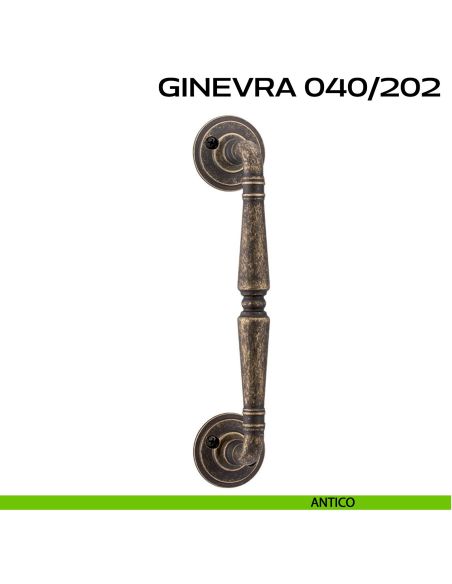 Maniglione per porta Ginevra 040 Reguitti singolo con viti a vista antico