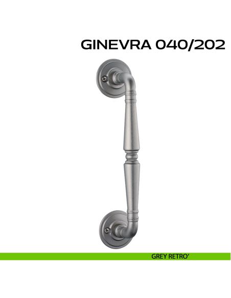 Maniglione per porta Ginevra 040 Reguitti singolo con viti a vista grey