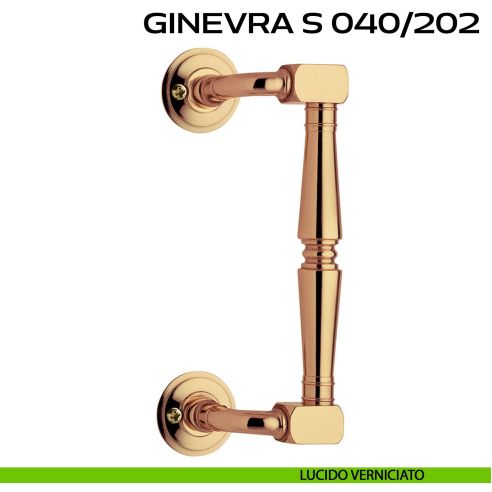 Maniglione per porta Ginevra S 040 Reguitti zancato con viti a vista lucido