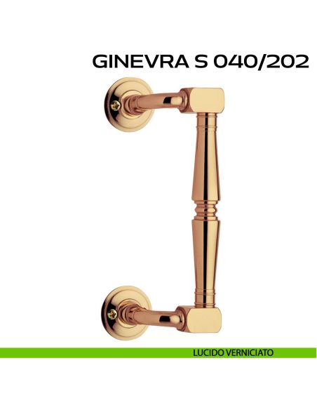 Maniglione per porta Ginevra S 040 Reguitti zancato con viti a vista lucido