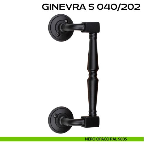 Maniglione per porta Ginevra S 040 Reguitti zancato con viti a vista nero