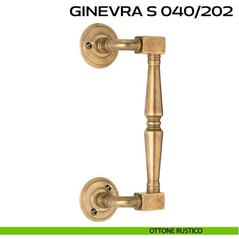 Maniglione per porta Ginevra S 040 Reguitti zancato con viti a vista rustico