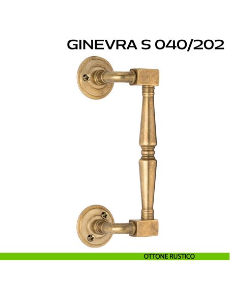 Maniglione per porta Ginevra S 040 Reguitti zancato con viti a vista rustico