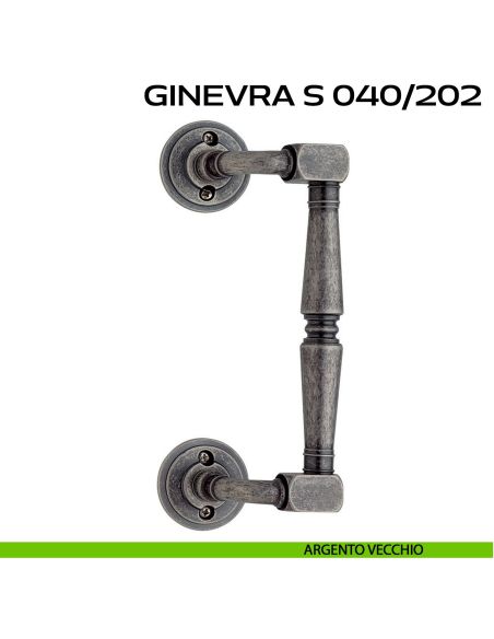 Maniglione per porta Ginevra S 040 Reguitti zancato con viti a vista argento
