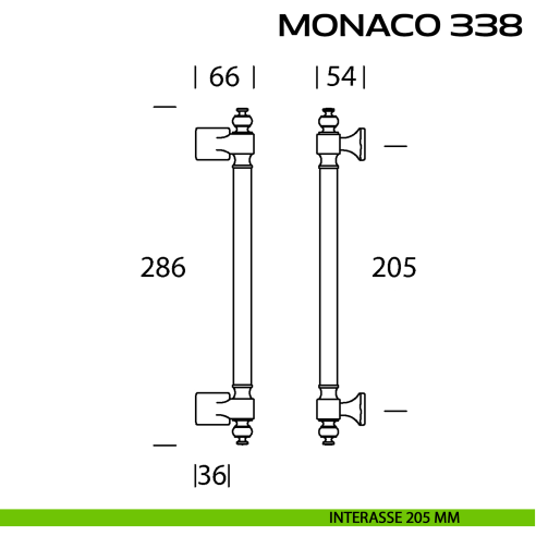 Maniglione per porta Monaco 338 Reguitti zancato singolo