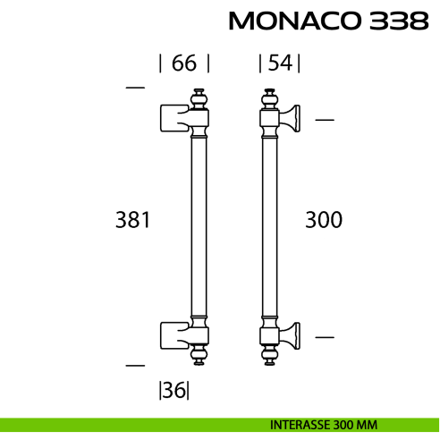 Maniglione per porta Monaco 338 Reguitti zancato singolo