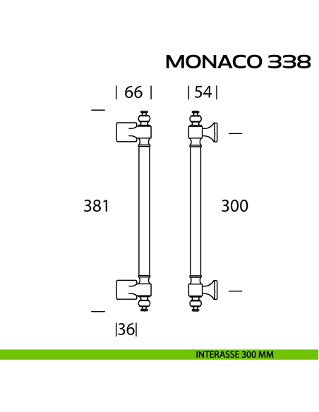 Maniglione per porta Monaco 338 Reguitti zancato singolo