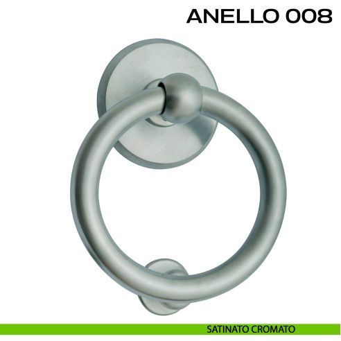 Battente per porta Anello 008 Reguitti diametro 112 mm cromato