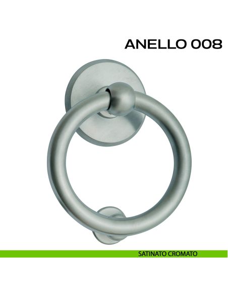 Battente per porta Anello 008 Reguitti diametro 112 mm cromato