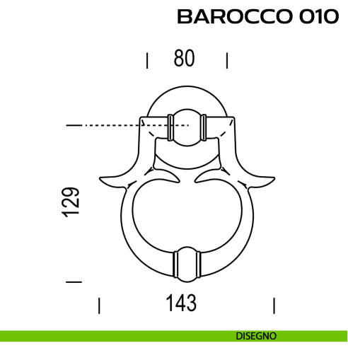 Battente per porta Barocco 010 Reguitti disegno