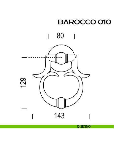 Battente per porta Barocco 010 Reguitti disegno