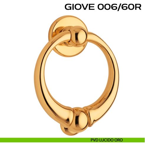 Battente per porta Giove 006 Reguitti con rosetta liscia pvd oro