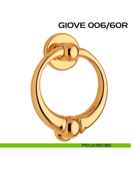 Battente per porta Giove 006 Reguitti con rosetta liscia pvd oro