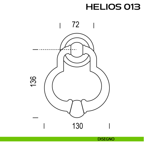 Battente per porta Helios 013 Reguitti con rosetta artistica ø 72 mm disegno