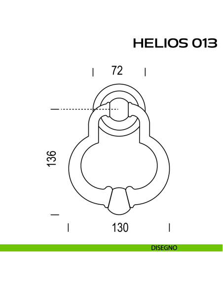 Battente per porta Helios 013 Reguitti con rosetta artistica ø 72 mm disegno