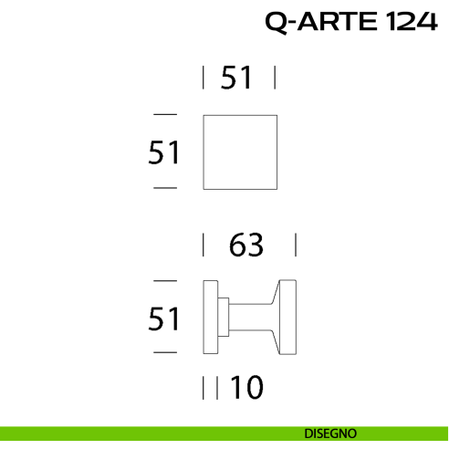 Pomolo per porta fisso Q-Arte 124 Reguitti disegno