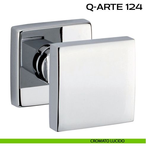Pomolo per porta girevole Q-Arte 124 Reguitti con rosetta quadrata lucido