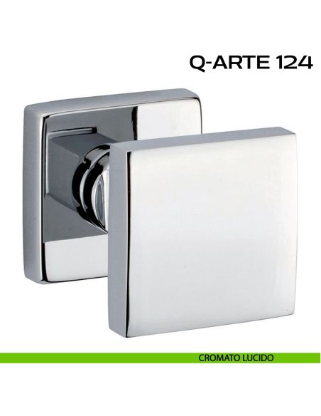 Pomolo per porta girevole Q-Arte 124 Reguitti con rosetta quadrata lucido