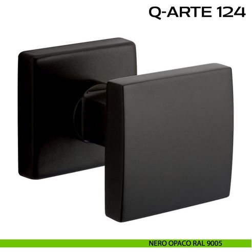 Pomolo per porta girevole Q-Arte 124 Reguitti con rosetta quadrata nero