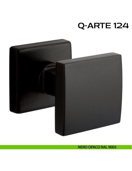 Pomolo per porta girevole Q-Arte 124 Reguitti con rosetta quadrata nero