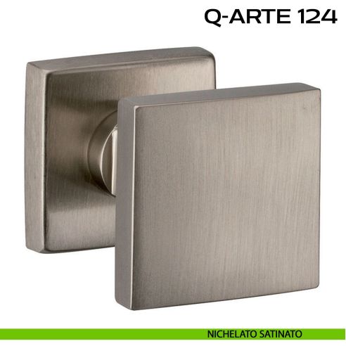Pomolo per porta girevole Q-Arte 124 Reguitti con rosetta quadrata nichel