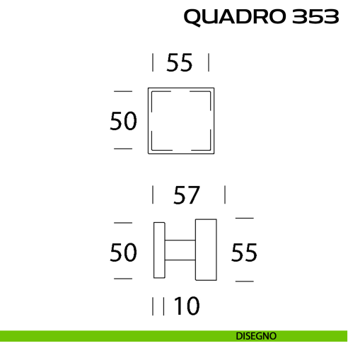 Pomolo per porta fisso Quadro 353 Reguitti disegno