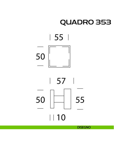 Pomolo per porta fisso Quadro 353 Reguitti disegno