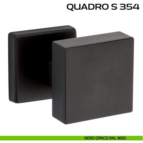 Pomolo per porta fisso Quadro S 354 Reguitti con rosetta quadrata nero