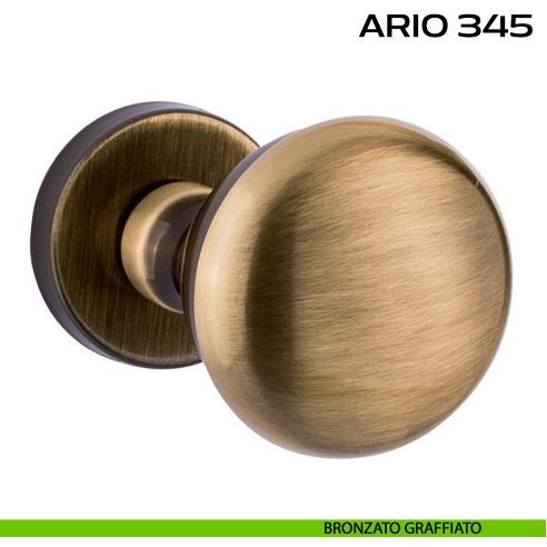 Pomolo per porta girevole Ario 345 Reguitti con rosetta tonda bronzato