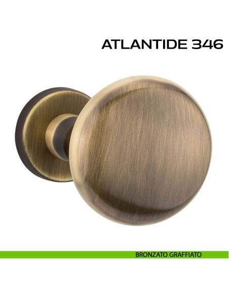 Pomolo per porta fisso Atlantide 346 Reguitti con rosetta tonda