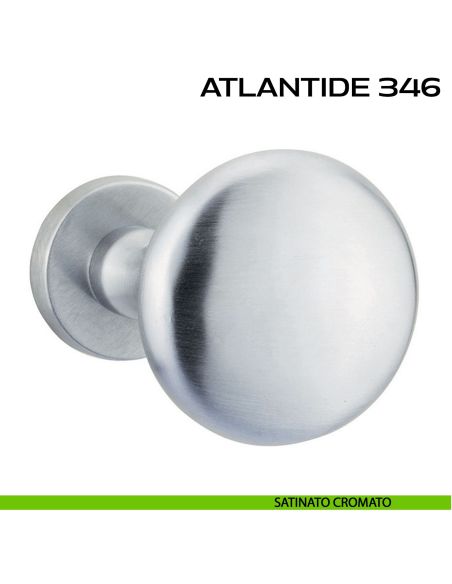 Pomolo per porta girevole Atlantide 346 Reguitti con rosetta tonda satinato