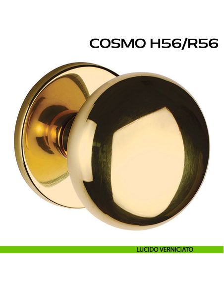 Pomolo per porta fisso Cosmo H56 Reguitti con rosetta diametro 71 mm lucido