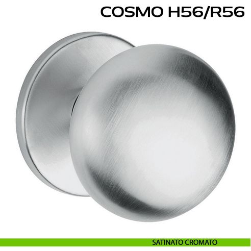 Pomolo per porta fisso Cosmo H56 Reguitti con rosetta diametro 71 mm satinato
