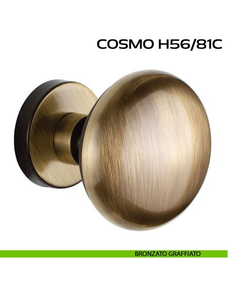 Pomolo fisso per porta diametro 71 mm Cosmo H56 Reguitti bronzato