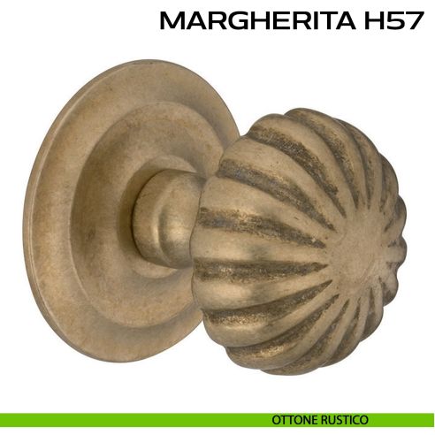 Pomolo per porta fisso Margherita H57 Reguitti diametro 75 mm con rosetta diametro 73 mm rustico