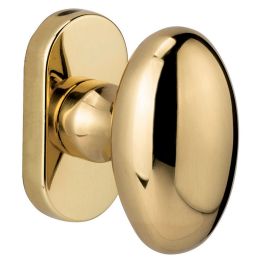 Pomolo ovale per porta fisso Ovum 048 Reguitti con rosetta ovale