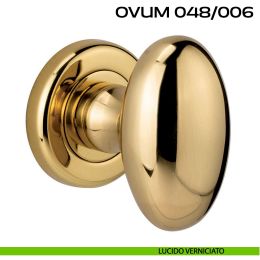 Pomolo ovale per porta girevole Ovum 048 Reguitti con rosetta tonda ad avvitare 2
