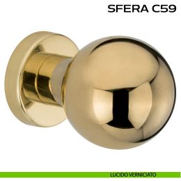 Pomolo fisso diametro 50 mm per porta Sfera C59 Reguitti con rosetta tonda 2