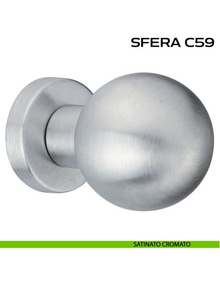 Pomolo fisso diametro 50 mm per porta Sfera C59 Reguitti con rosetta tonda