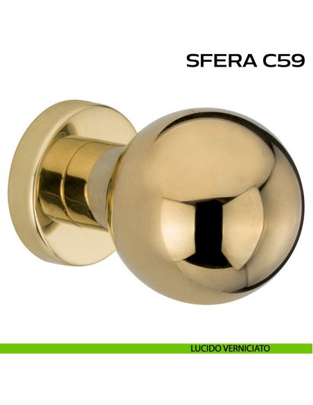 Pomolo girevole diametro 50 mm per porta Sfera C59 Reguitti con rosetta tonda