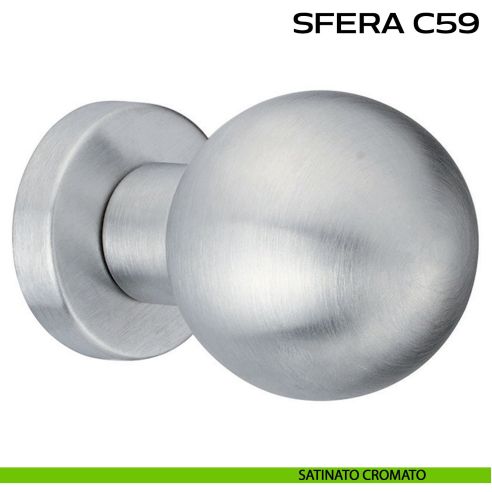 Pomolo girevole diametro 50 mm per porta Sfera C59 Reguitti con rosetta tonda