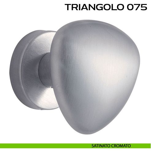 Pomolo per porta girevole Triangolo 075 Reguitti con rosetta tonda satinato