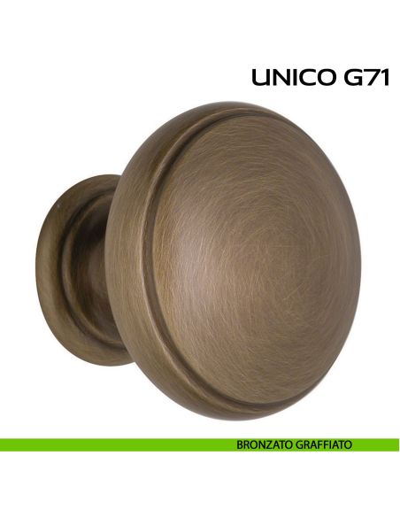 Pomolo per porta fisso Unico G71 Reguitti bronzato